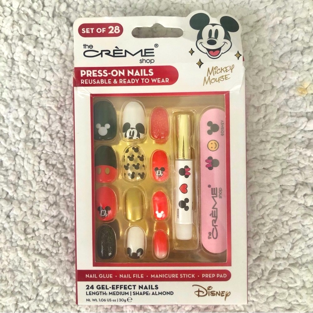 The Crème Shop Mickey Mouse press on nails Disney set MIB set of 28 new
